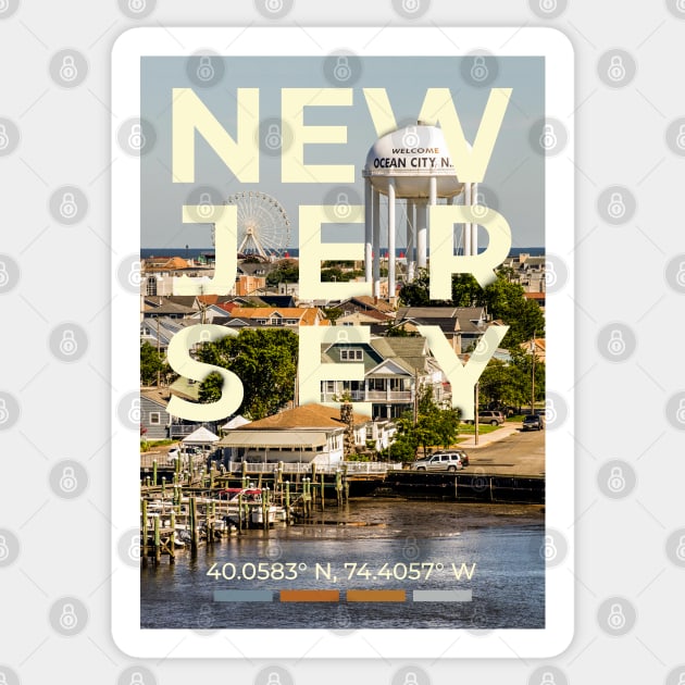 New Jersey Travel Poster Sticker by mardavemardave